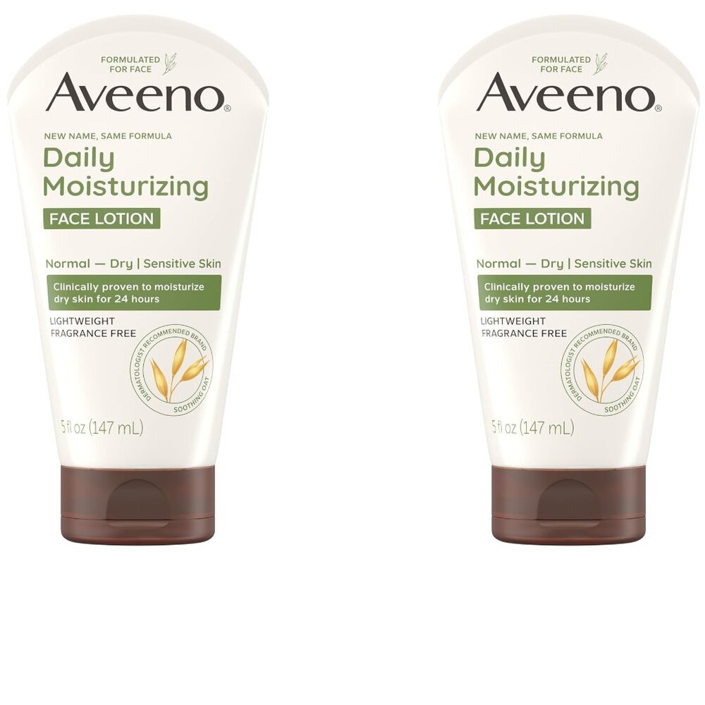2 Packs of Aveeno Daily Moisturizing Face Lotion 5 fl oz